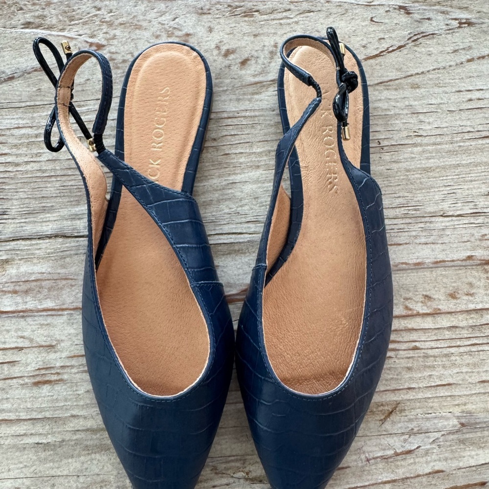 NEW Jack Rogers Dark Blue Slingback Flats